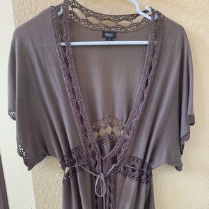 Taupe/brown lightweight cardigan sweater.  Size XL.